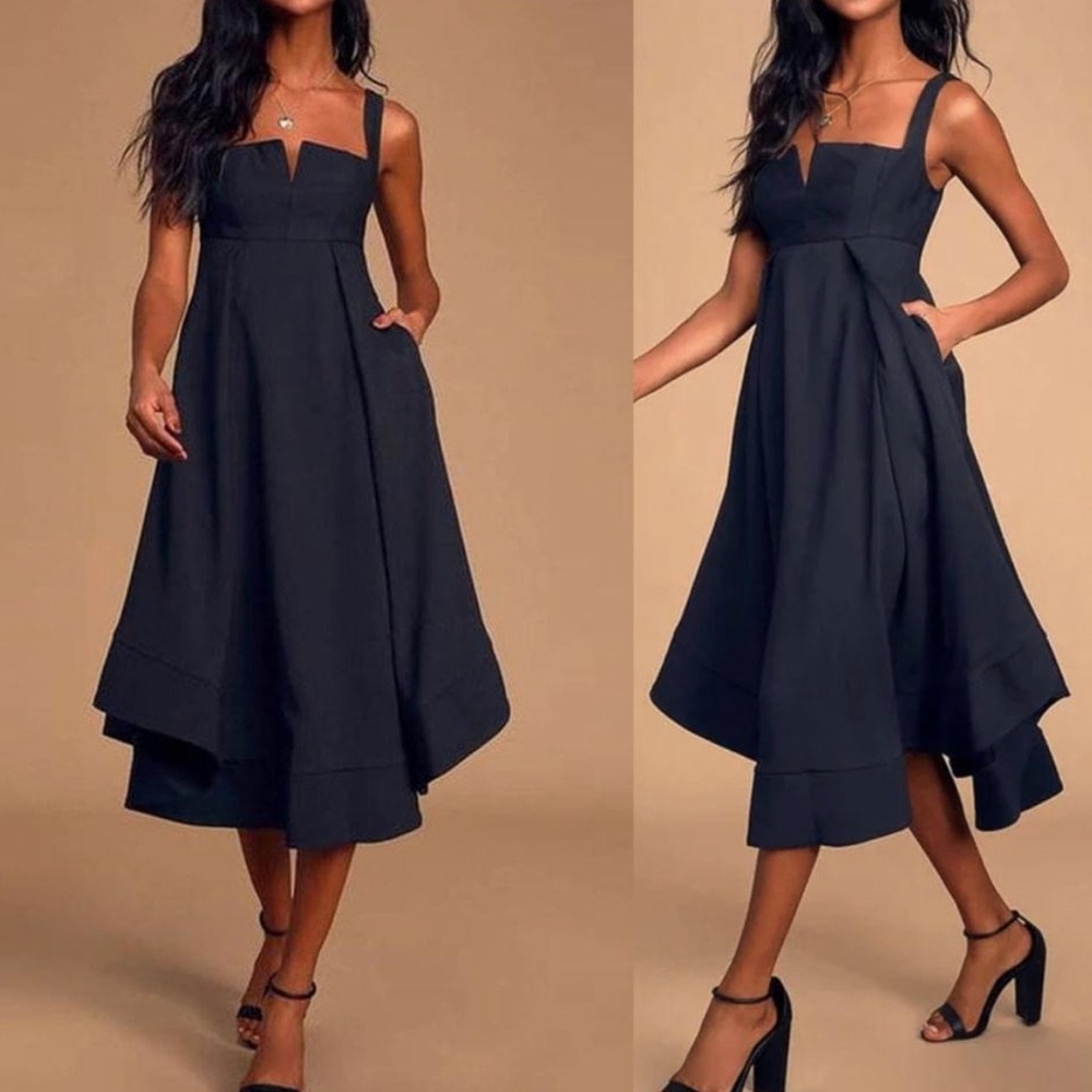 Navy Blue Dress with Pockets XL